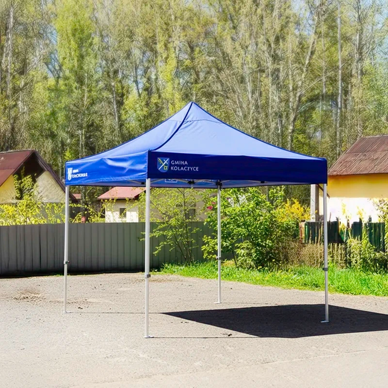 Összecsukható reklámsátor topponyva nyomtatott drapériával