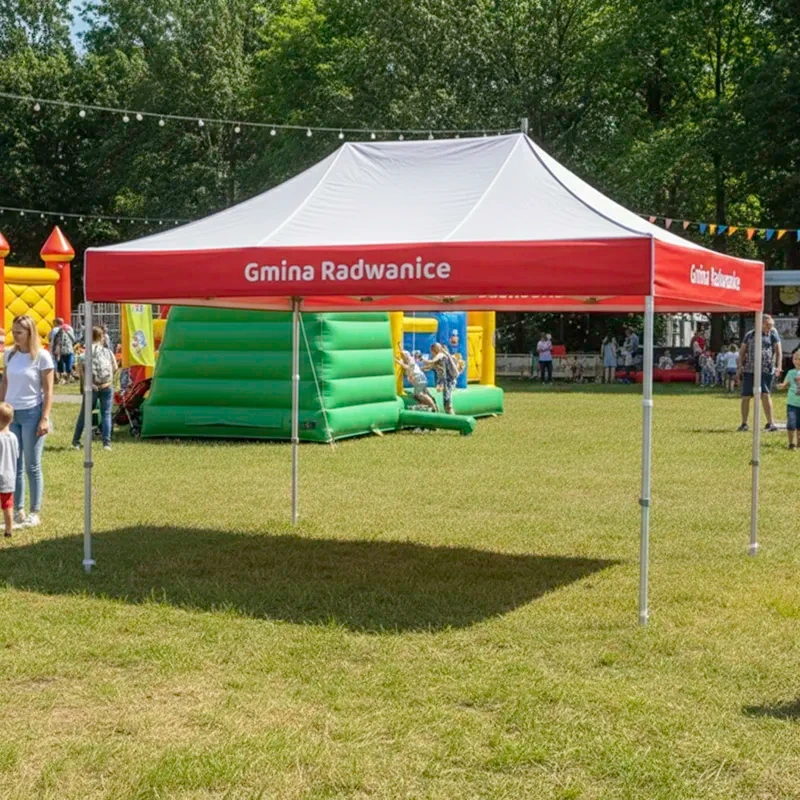 Összecsukható reklámsátor topponyva nyomtatott drapériával
